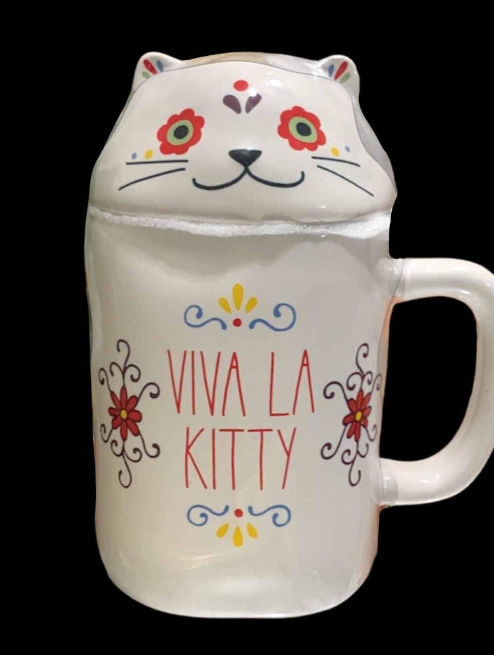 Rae Dunn - Day of the Dead Viva La Kitty coffee mug